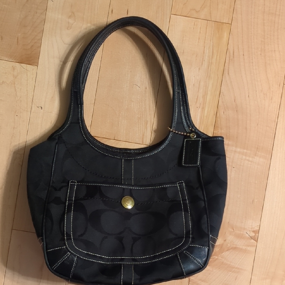 Coach Black Signature Shoulder Bag